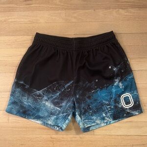 Overtime Black and Blue Ice Mesh Shorts, Small